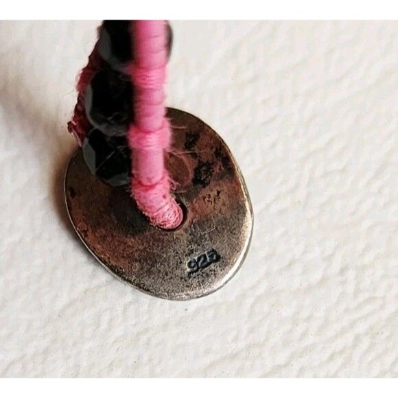 CHAN LUU NWT 5 WRAP PINK LEATHER ONYX NUGGET SKULL BRACELET 32" - Picture 9 of 10